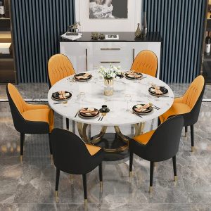 Modern Sintered Stone Dining Room Set for 6